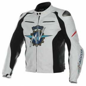 MV Agusta Corse Leather Motorcycle Racing Protective Jacket